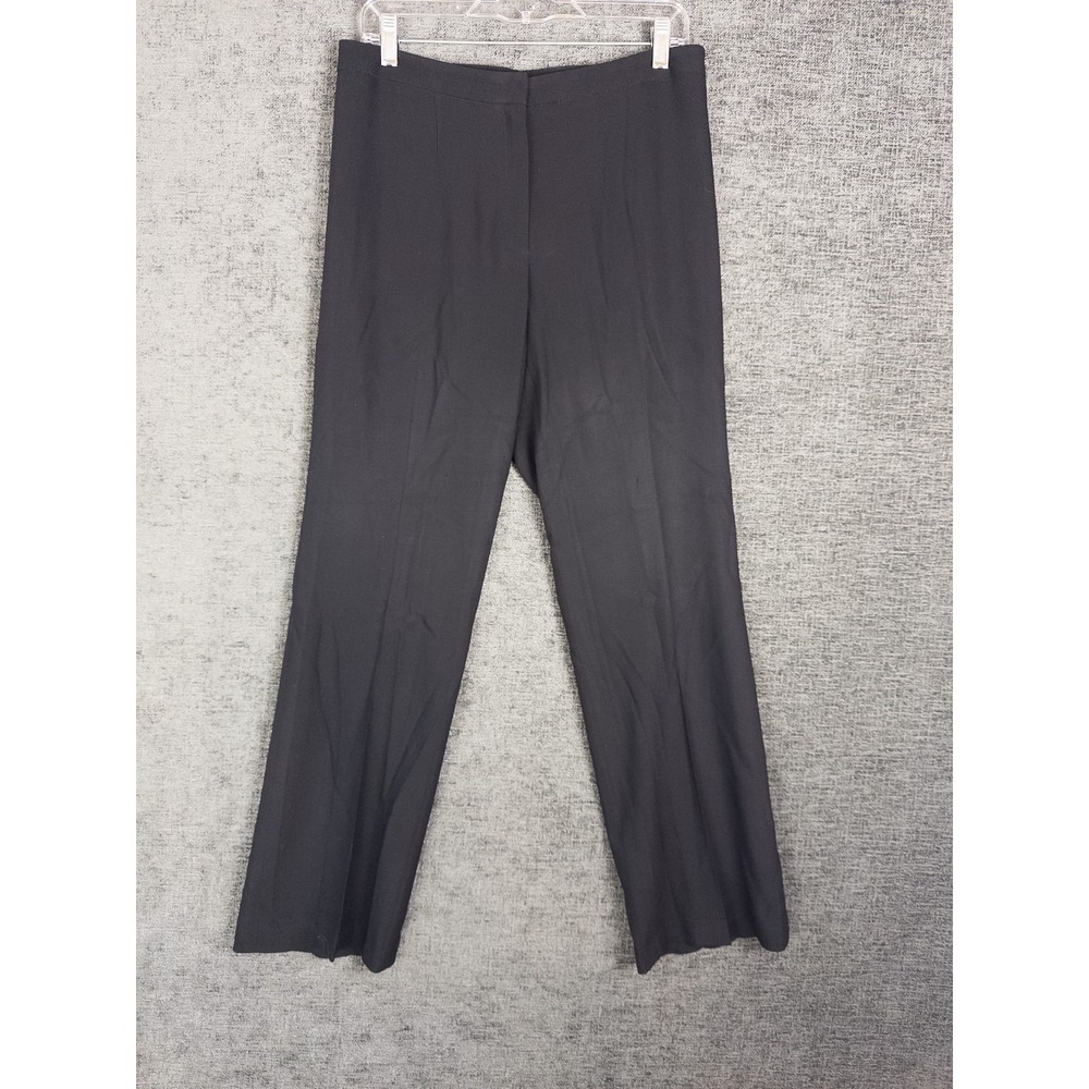 Escada Wool Trousers Womens 40 Black Straight Career Office Dress Pants